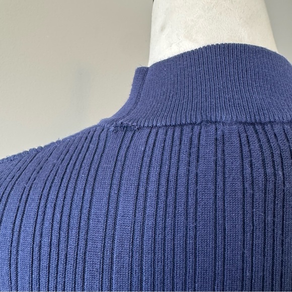 Navy Ribbed Sleeveless Top & Cardigan Set 14/16 - Picture 8 of 11